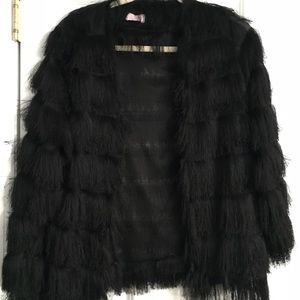 Black Sheer Fringe Jacket